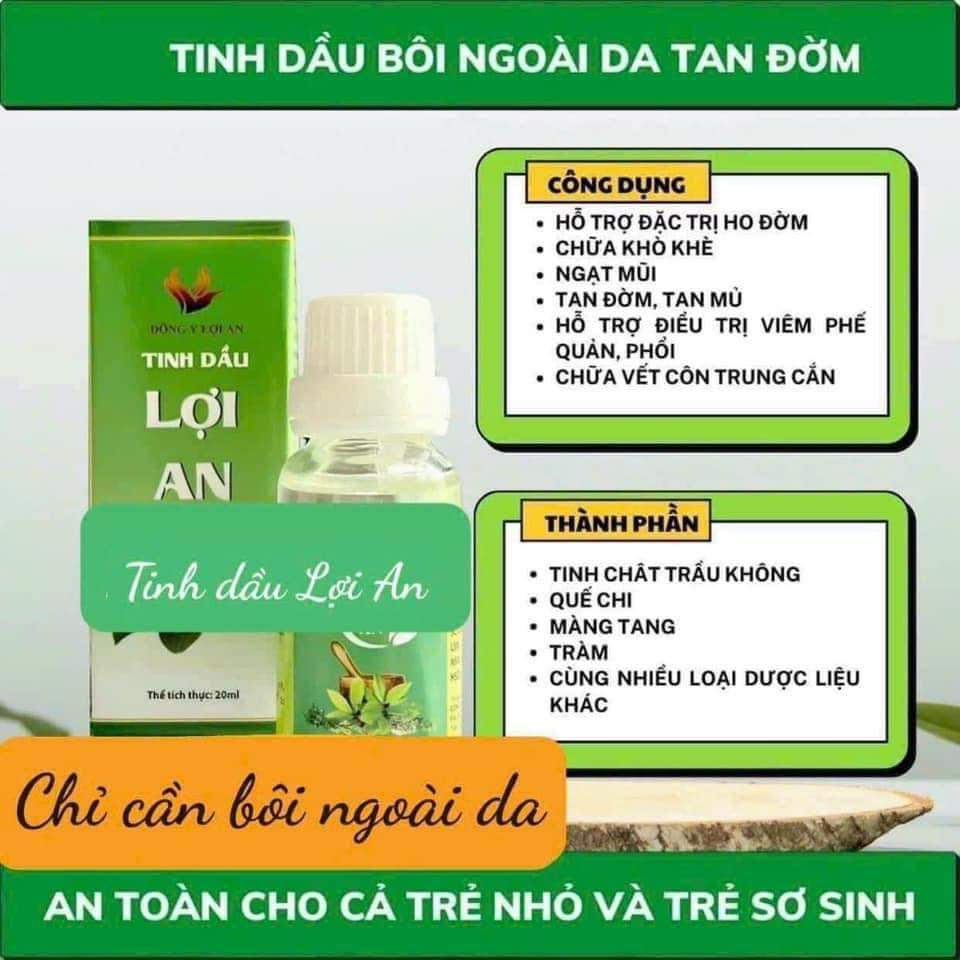 Tinh dầu Lợi An bôi ho - Giảm long đờm khò khè,sổ mũi cho bé chính hãng- Tặng 1 sữa tắm Dnee cho bé 400ml và Khẩu Trang
