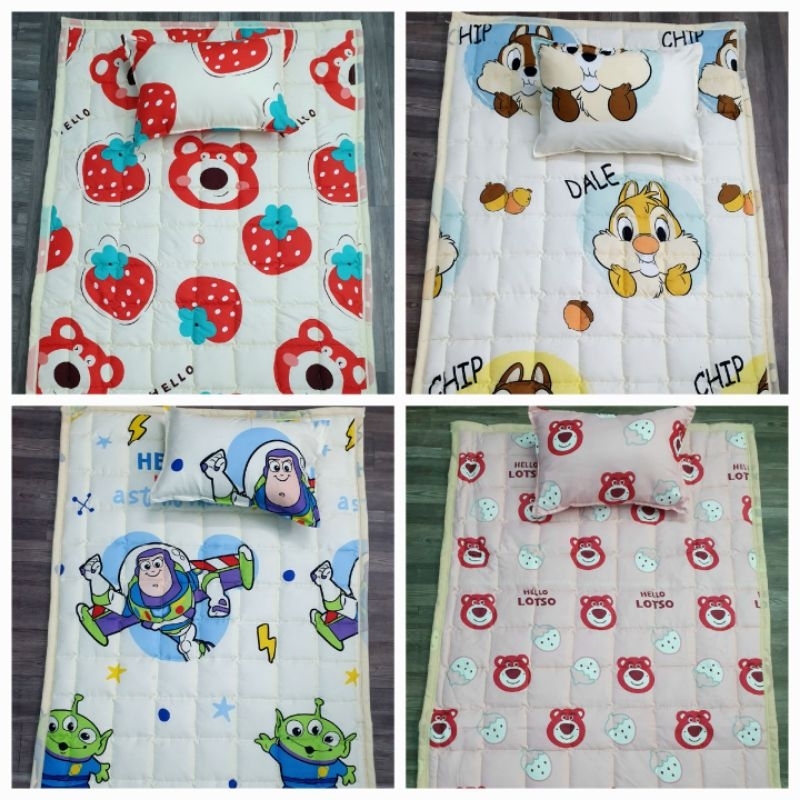 Nệm cho bé đi học mẫu giáo kích thước 80x120cm / nệm dày mùa đông có chun 4 góc