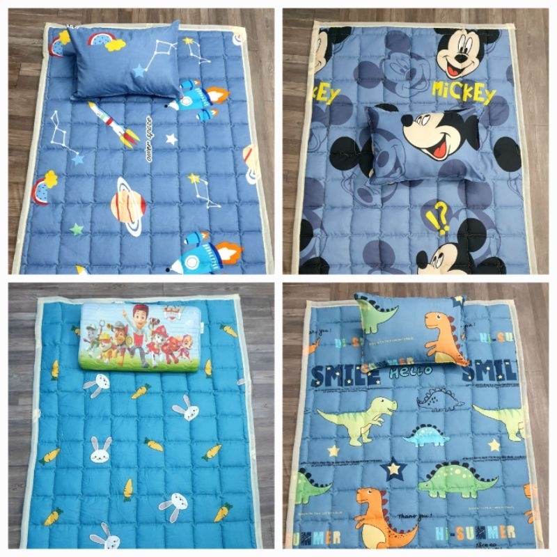Nệm cho bé đi học mẫu giáo kích thước 80x120cm / nệm dày mùa đông có chun 4 góc