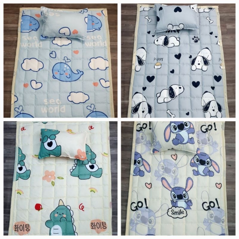 Nệm cho bé đi học mẫu giáo kích thước 80x120cm / nệm dày mùa đông có chun 4 góc