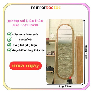 Gương toàn thân treo tường, gương oval viền gỗ trang trí decor phòng kích thước 35x115cm 𝐇𝐚̀𝐧𝐠 𝐜𝐨́ 𝐬𝐚̆̃𝐧 giá tại xưởng