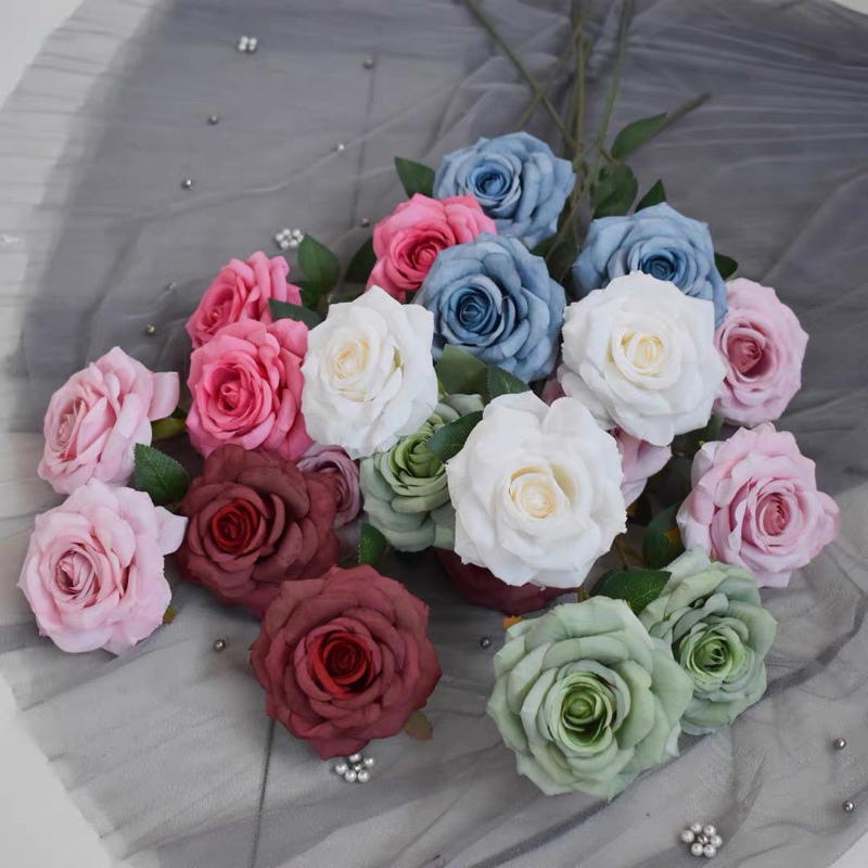 Hoa giả - cành hoa hồng khô trang trí nhiều màu - Shop hoa Thuỳ Chi