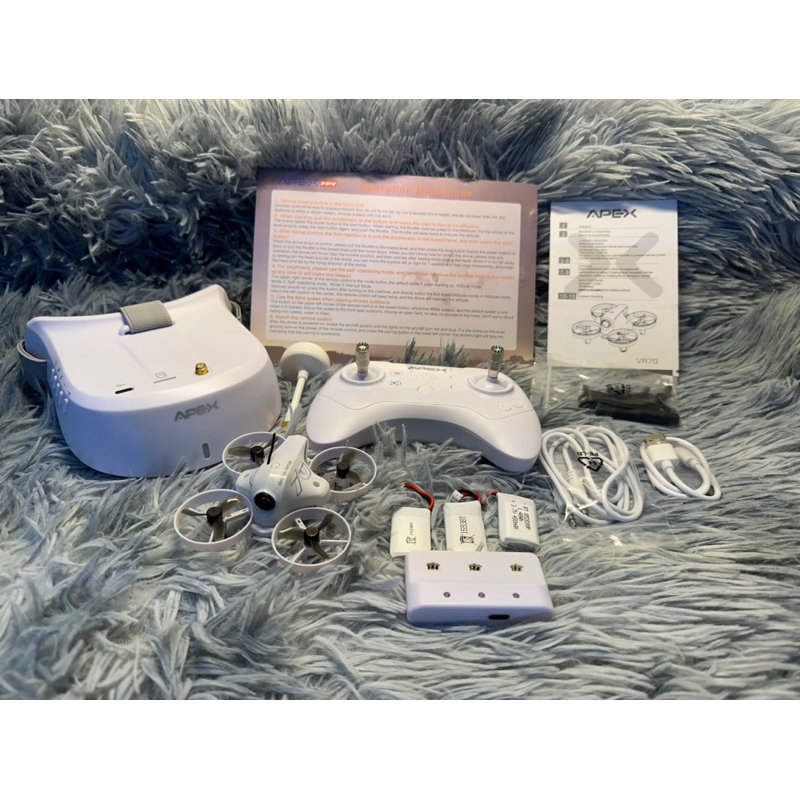 Combo FPV VR70 Drone FPV Racing 3 chế độ bay : Drone + Remote + Kính + 3 pin