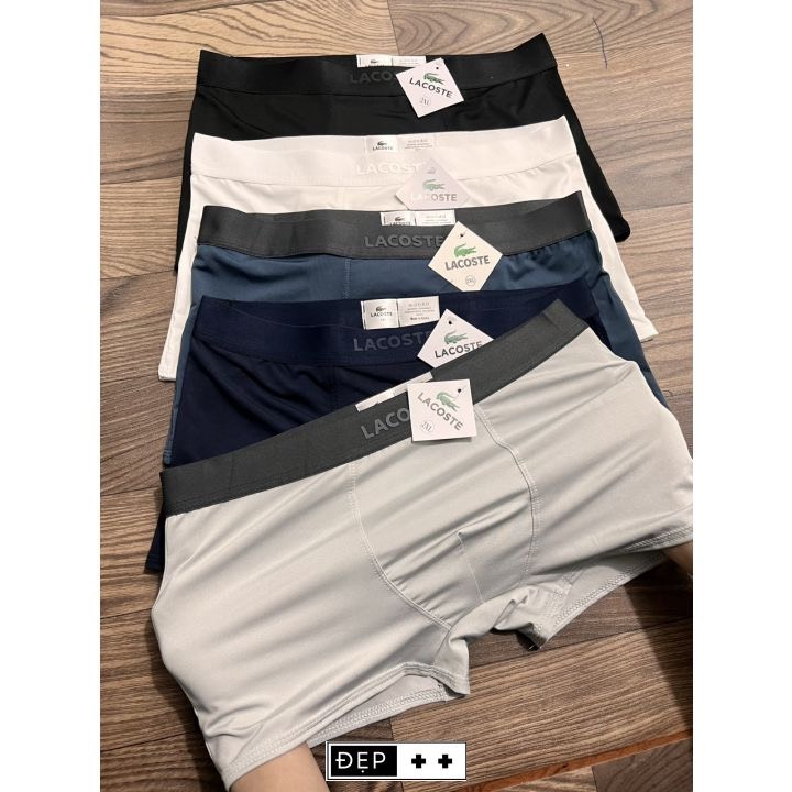 Quần Lót Nam  quần lót boxer nam LA thun lạnh thoáng khí co giãn 4 chiều set 5 màu