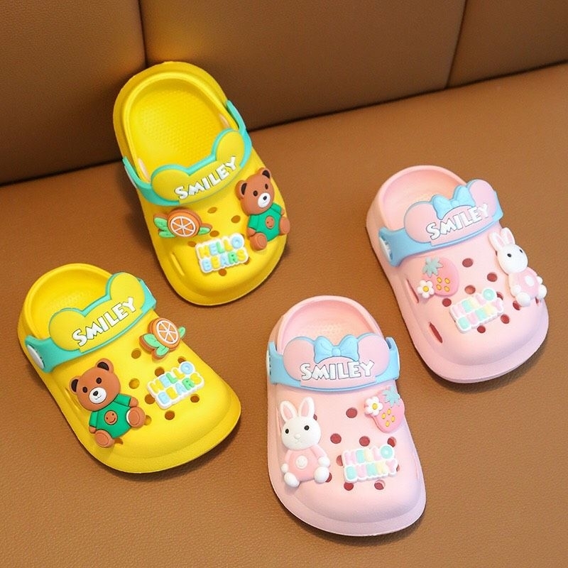 Dép Sục SMILEY Siêu Nhẹ Chống Trượt Họa Tiết Hoạt Hình Dễ Thương Cho Bé Trai, Bé Gái