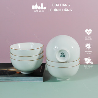 Bộ chén cơm sứ viền vàng 11cm - sứ minh châu - bộ 6 hoặc bộ 10