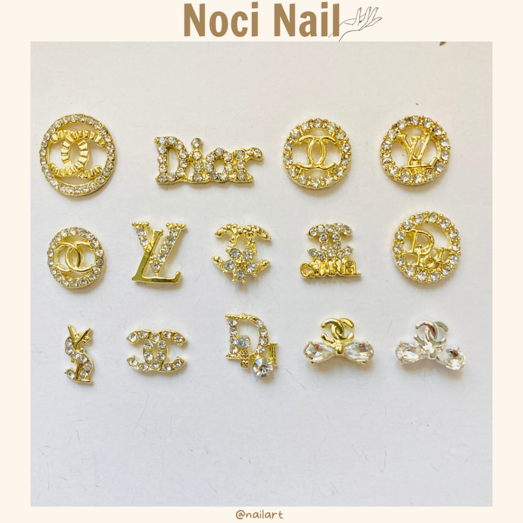 Phụ Kiện Charm Đá Nail Charm Cao Cấp Đính Móng Tay Hình Logo Thương Hiệu Đính Đá