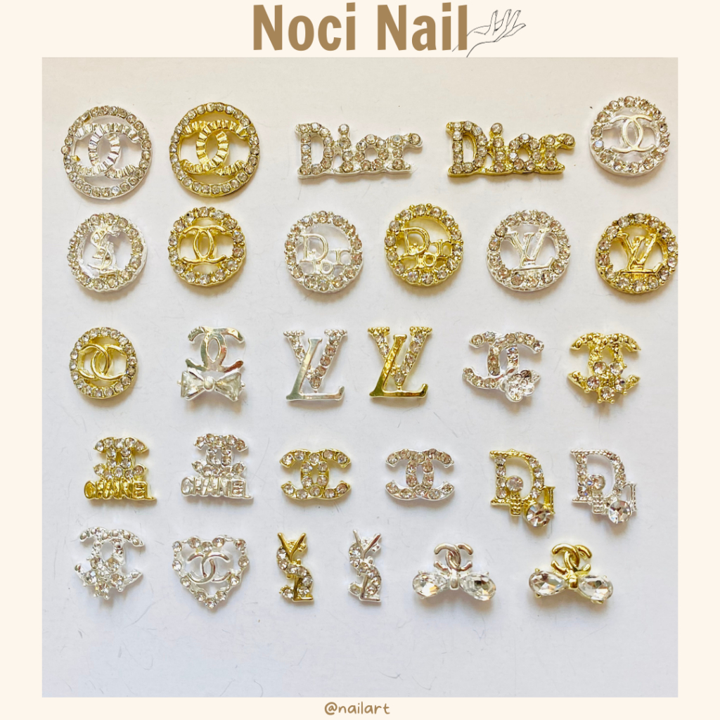 Phụ Kiện Charm Đá Nail Charm Cao Cấp Đính Móng Tay Hình Logo Thương Hiệu Đính Đá