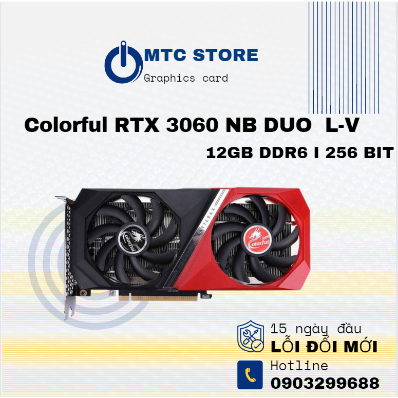 Card màn hình Colorful RTX 3060 NB DUO 12G L-V Cũ