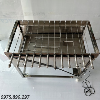 [ Hàng Loại 1 ] Bếp nướng thịt, chả, gà, vịt quay tự động 12 xiên INOX. Máy Than Hoa - Tặng 12 xiên đơn và 2 xiên 3 inox