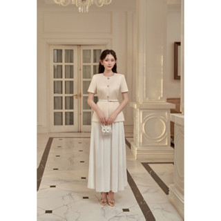 CELI SKIRT - chân váy dài dáng xoè chất liệu dập nổi mềm mịn by Cherine