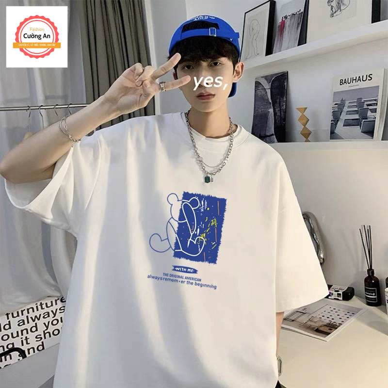 Áo thun nam, áo phông nam tay ngắn, tay lỡ cổ tròn chất cotton dày dặn thoáng mát  ATN005 - Cường An Fashion