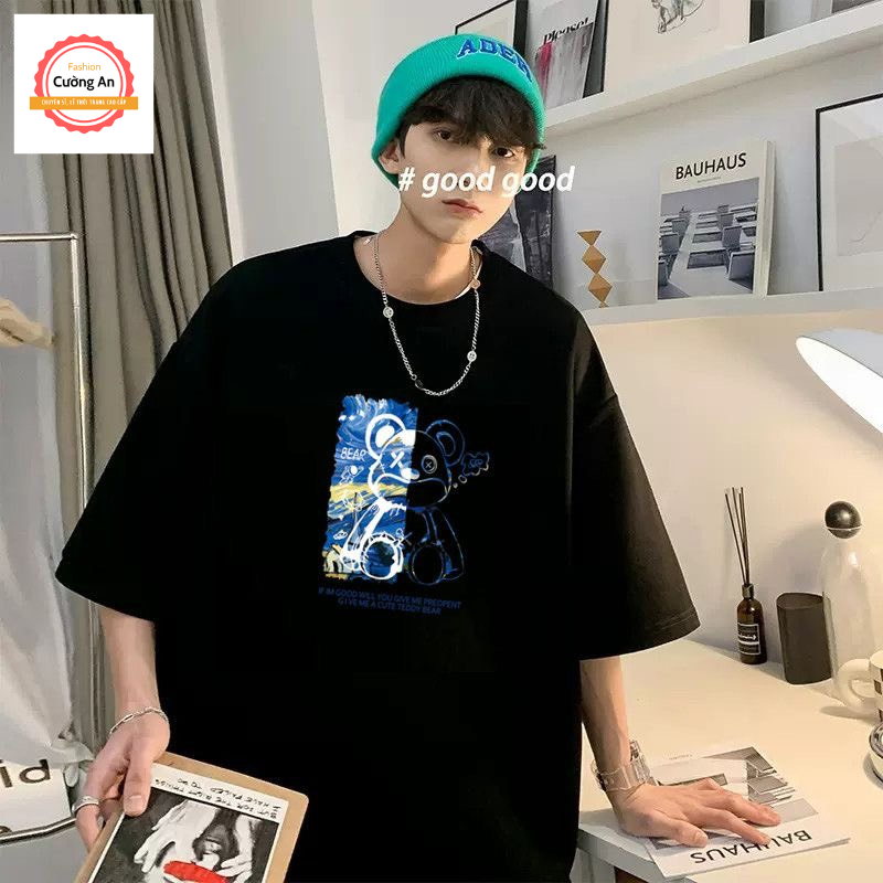 Áo thun nam, áo phông nam tay ngắn, tay lỡ cổ tròn chất cotton dày dặn thoáng mát  ATN005 - Cường An Fashion