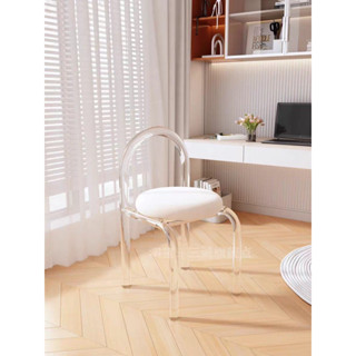 Ghế tựa lưng acrylic trong suốt cao cấp, Crystal Chair-decor phòng, ghế chụp ảnh,ghế bàn trang điểm