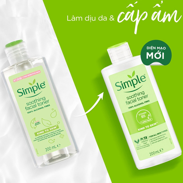 Nước Hoa Hồng Simple Kind to Skin Soothing Facial Toner 200ml