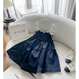 - Đầm bbd xanh dây bính trắng - Chitchitstore