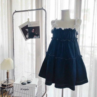 (CÓ BIGSIZE) - Đầm bbd xanh dây bính trắng - Chitchitstore