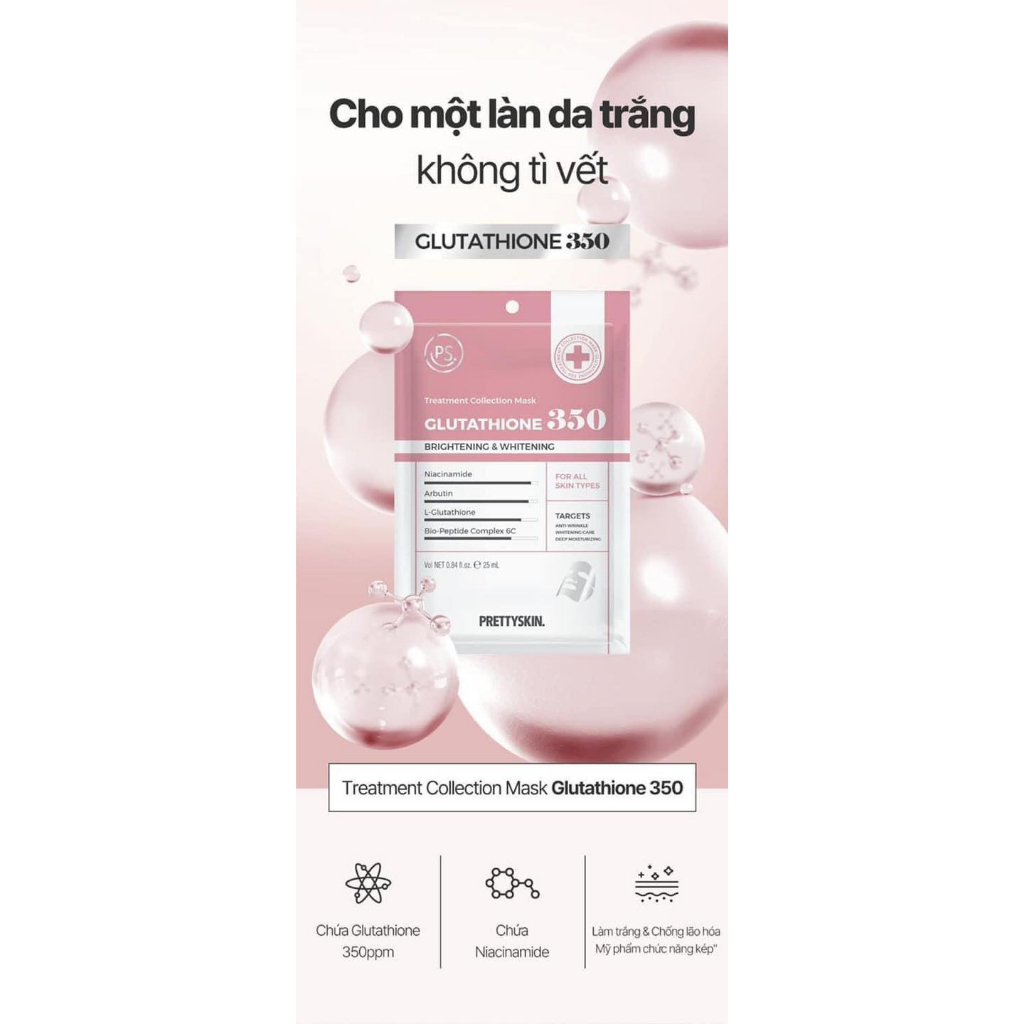 Mặt Nạ Truyền Trắng Glutathione Pretty skin