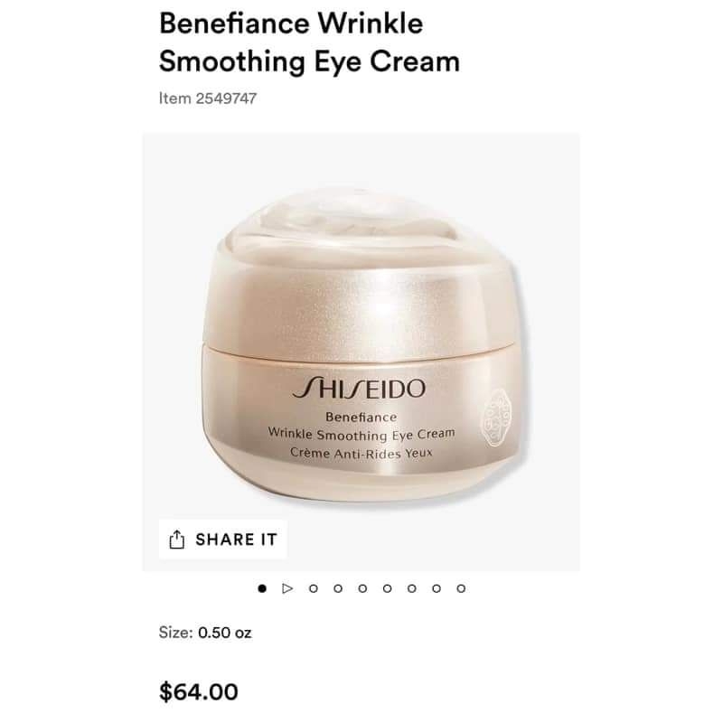 Kem dưỡng mắt Shi.seido Benefiance Winkle Smoothing Eye Cream
