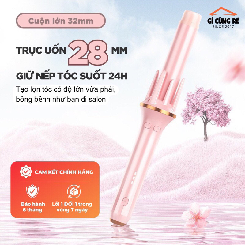 Máy uốn tóc cao cấp , làm xoăn tự động phủ lớp gốm sứ bảo vệ tóc , cực kì dể thương