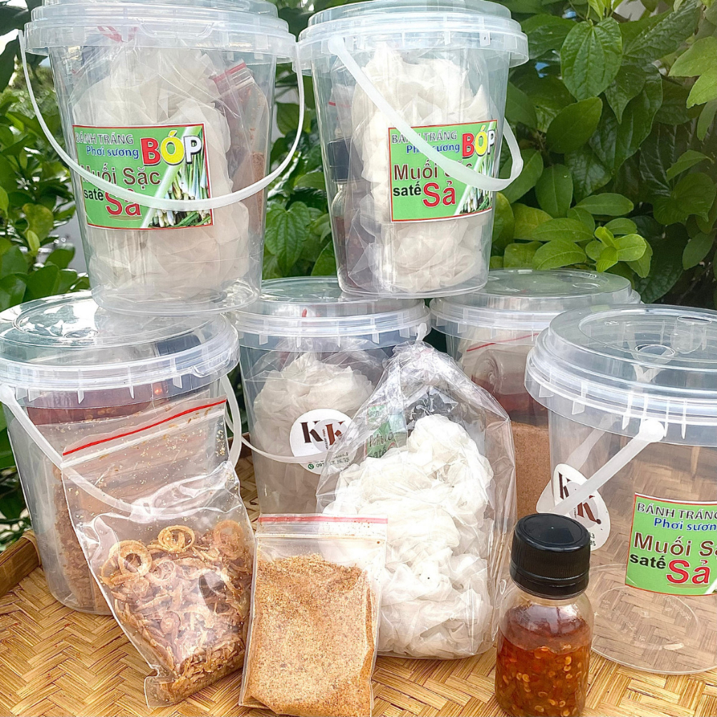 Bánh Tráng Phơi Sương Muối Sặc Nhuyễn Sa Tế Sả Bánh Tráng Phơi Sương Tây Ninh - KK Food