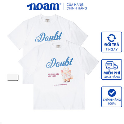 Áo thun Form rộng NOAM Doubt Unisex 100% Cotton - Màu trắng