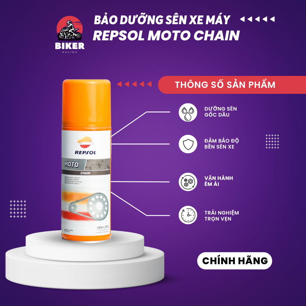 Chai xịt dưỡng sên REPSOL Bôi trơn xích REPSOL 400ML