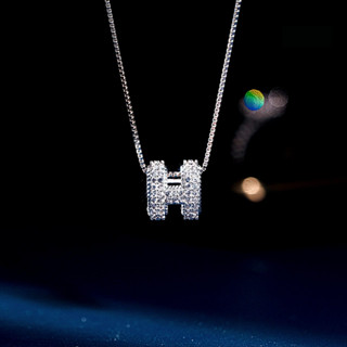 KL0261 Dây Chuyền Bạc Nữ Diamond H Chữ H Full Tấm 1.5ly by Kylan Silver