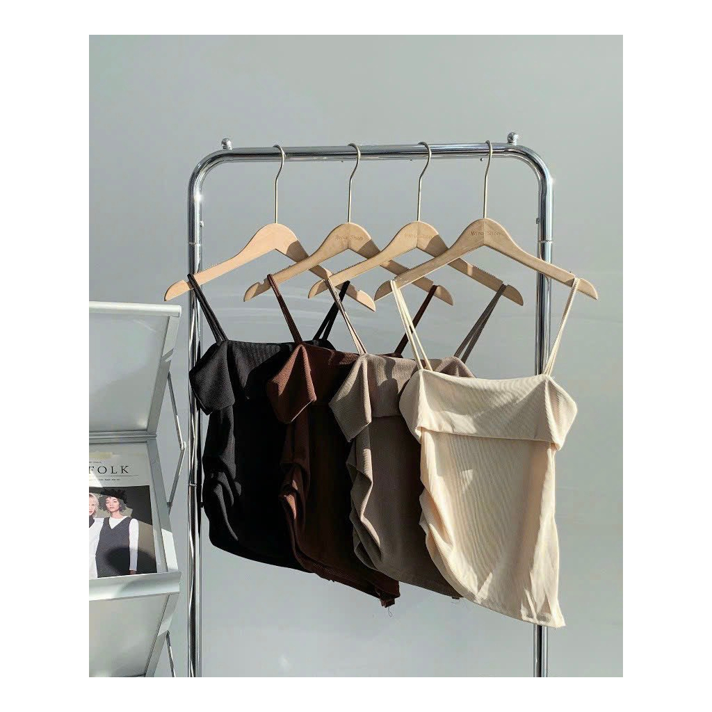 Áo Hai Dây Vạt Xéo Nhọn Xẻ Tà Dây Kéo Nhún