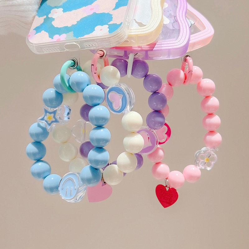 Dây đeo điện thoại vòng tròn xỏ hạt nhiều mẫu có thể làm móc khoá  - Ina Case