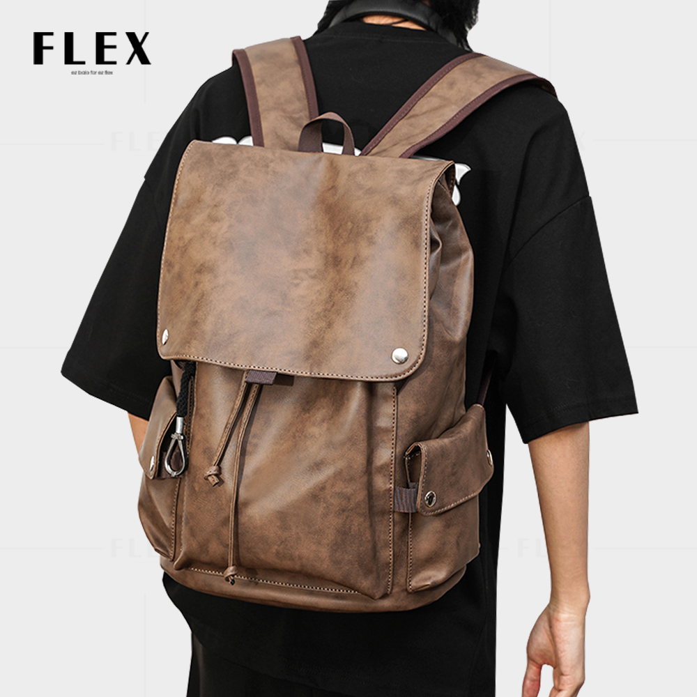 Balo da thời trang unisex BLD16 da PU cao cấp chống nước chống xước , Cặp da đi học nữ nam đựng laptop 15.6 inch