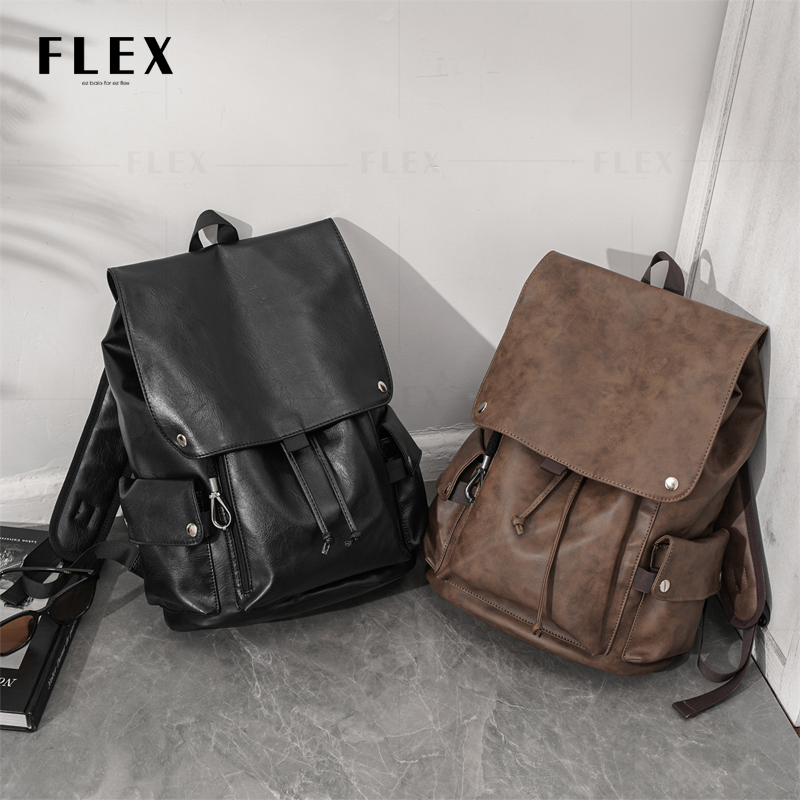 Balo da thời trang unisex BLD16 da PU cao cấp chống nước chống xước , Cặp da đi học nữ nam đựng laptop 15.6 inch