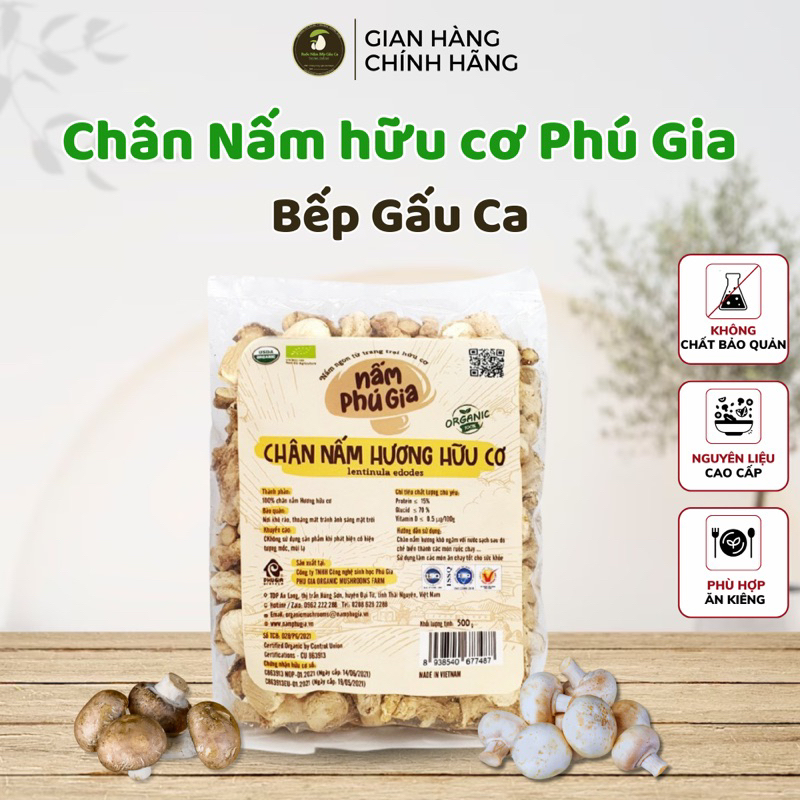 500g Chân Nấm hữu cơ Phú Gia