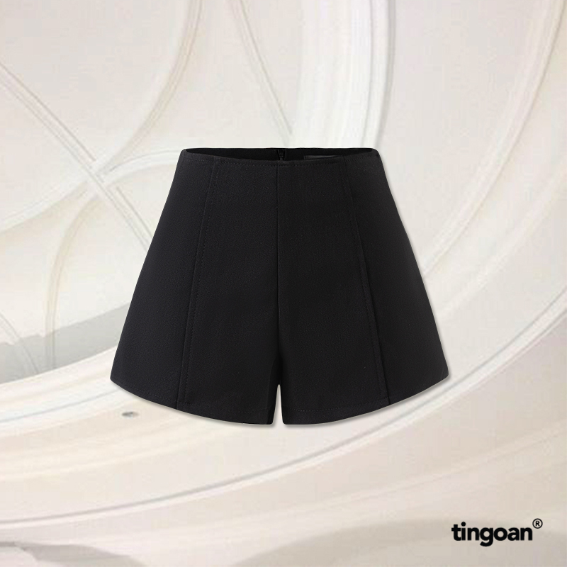 TINGOAN® - Quần shorts suông cạp cao khóa lưng đen SHOW OFF VER 2 SHORTS/BL phiên bản mới nhất cuối tháng 6 năm 2023