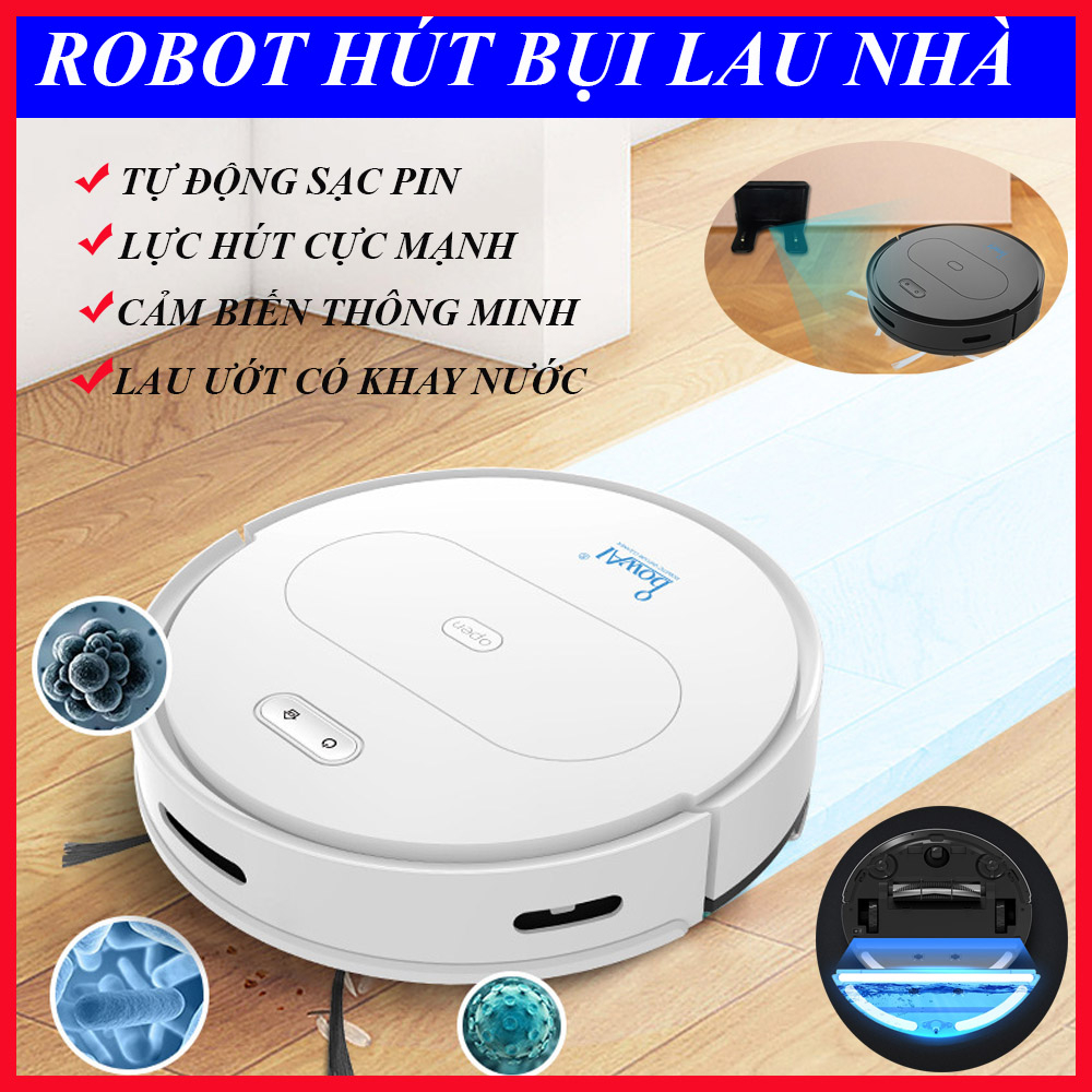Robot Hút Bụi Lau Nhà OB11, Máy Hút Bụi Thông Minh. Điều Khiển Qua APP, Tự Động Sạc Pin, Lau Uớt Có Khay Nước