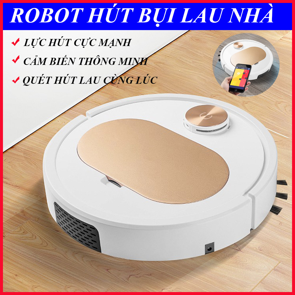 Robot Hút Bụi Lau Nhà ES350, Máy Hút Bụi Tự Động. Lực Hút Cực Mạnh, Điều Khiển Qua APP, Cảm Biến Thông Minh
