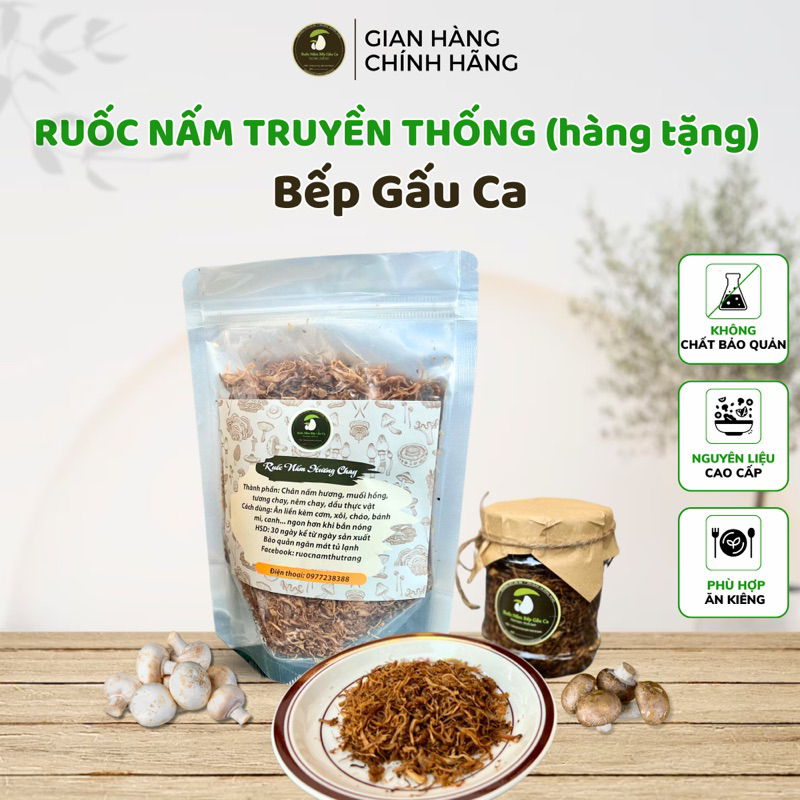100g Ruốc Nấm Bếp Gấu Ca chuẩn chân nấm Việt (hàng tặng)