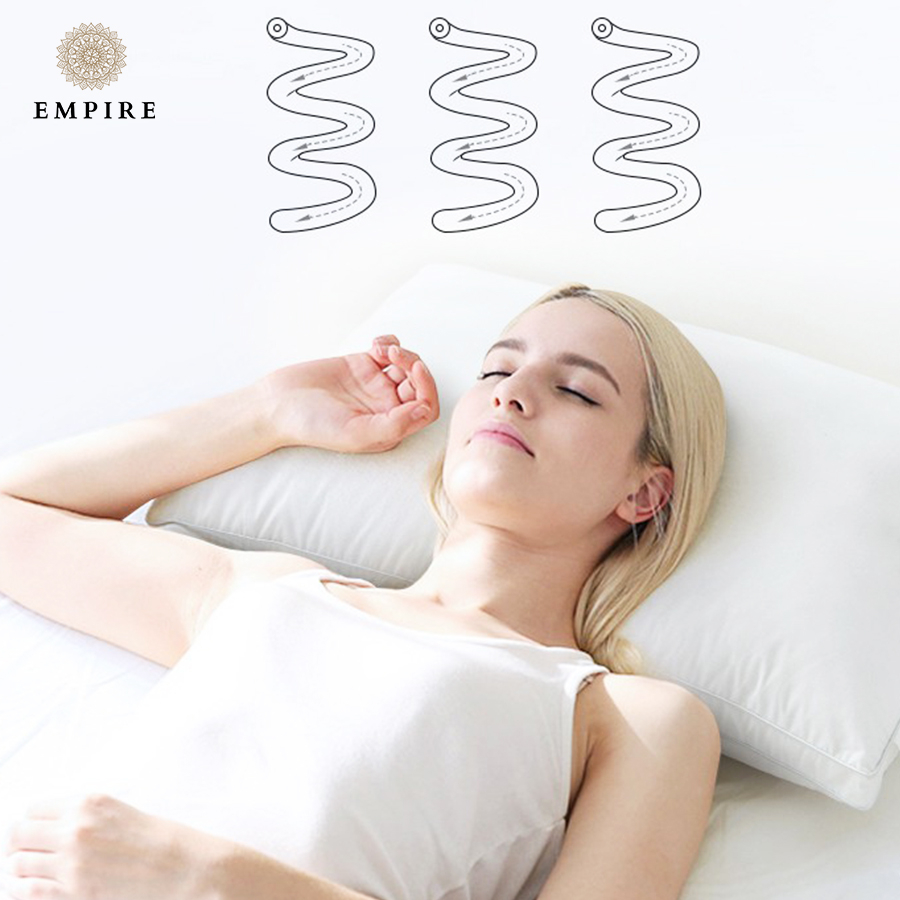 Ruột gối nằm lông vũ mricofiber chống đau vai gáy Empire cao cấp - Bình Châu Bedding & Decor