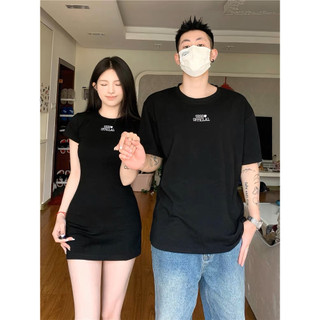 Áo đôi 1ESS3 𝐋𝐎𝐕𝐄 𝐅𝐎𝐑𝐄𝐕𝐄𝐑 𝐒𝐄𝐓 dáng xuông basic 2 màu đen và tiêu xám