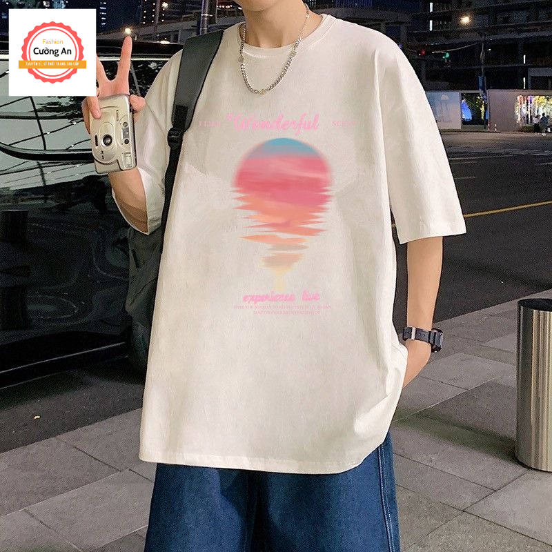 Áo thun nam, áo phông nam tay ngắn, tay lỡ cổ tròn chất cotton dày dặn thoáng mát  ATN009 - Cường An Fashion