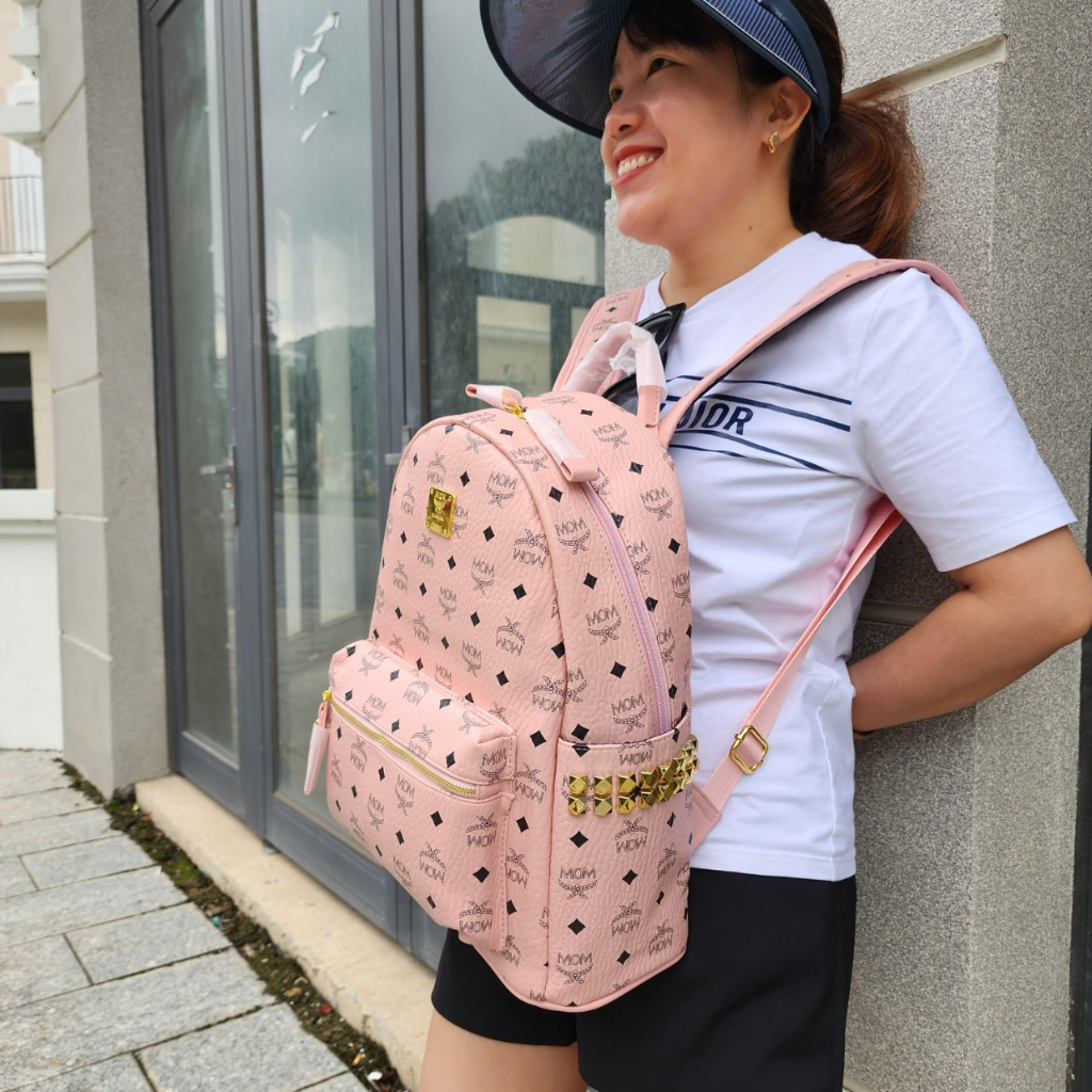 Balo da nam nữ đi học MOM hàng Quảng Châu, cặp da nam nữ BaCo Balo  đi học đi chơi  chất da xịn