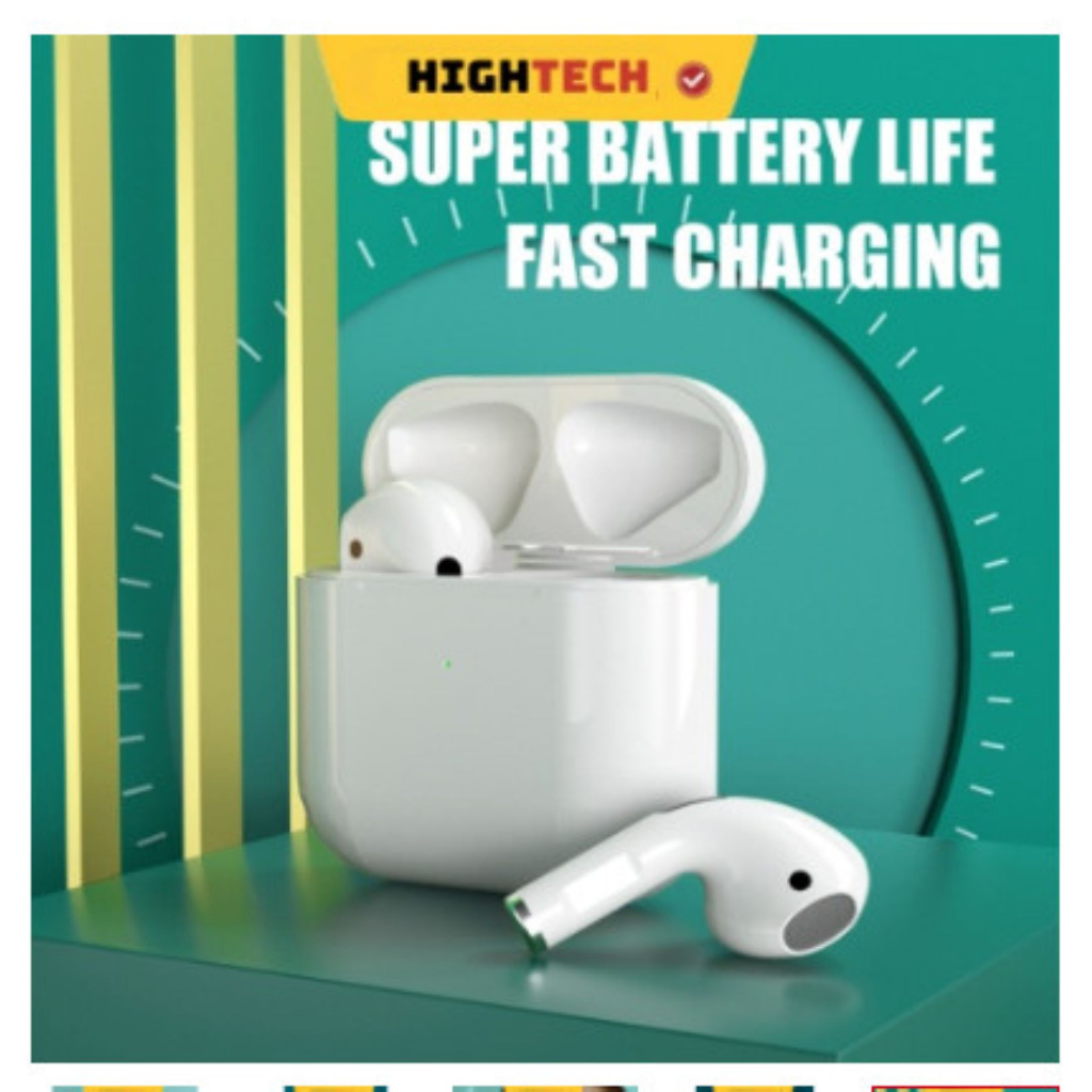 Tai nghe bluetooth Pro4 chính hãng âm thanh Superbass cảm biến vân tay 1 chạm- HIGHTECH