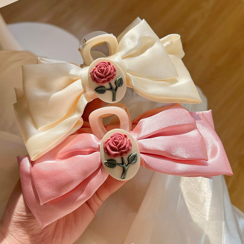 KCC06 Kẹp tóc nữ phong cách Hàn Trung kẹp nơ voan siêu nữ to sang xịn mịn