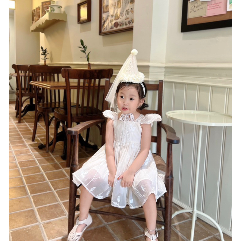 Alice dress Váy công chúa thiết kế P'ti chou vải voan toan tơ cao cấp thêu hoa cho bé 8kg đến 23kg