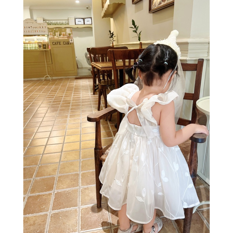 Alice dress Váy công chúa thiết kế P'ti chou vải voan toan tơ cao cấp thêu hoa cho bé 8kg đến 23kg