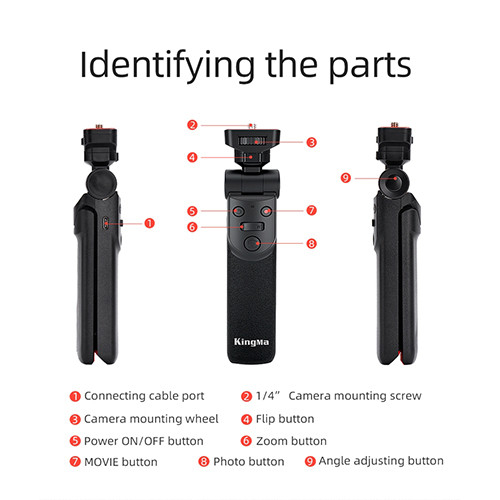 Báng Tay Cầm KingMa WS-SR1 Vlogging Grip Tripod Dành Cho Sony A6xx A7x Rx series l Kết nối Bluetooth