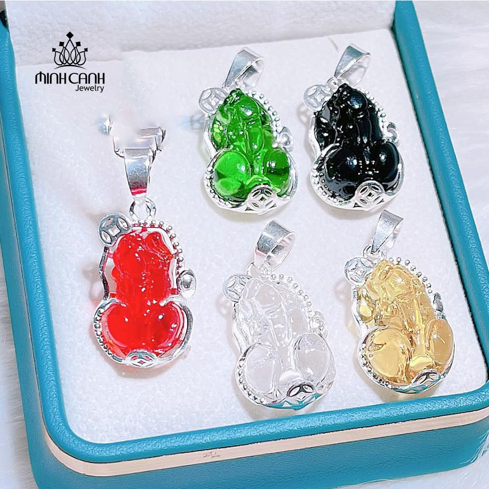 Dây Chuyền Bạc Tỳ Hưu Phong Thủy Nhiều Màu - Minh Canh Jewelry