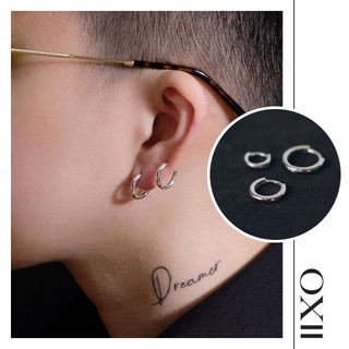 Khuyên tai bạc thin hoop nam nữ - iixo studio