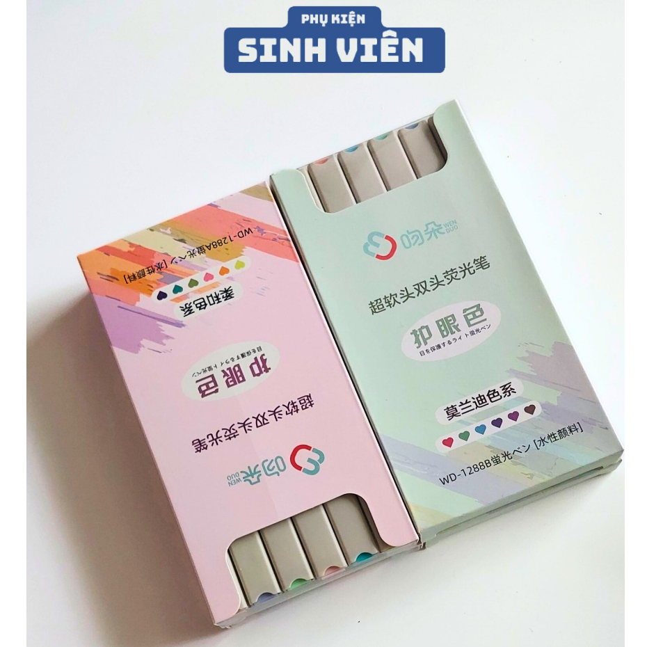 Bút Highlight Pastel / Morandi 2 Đầu - Bút Đánh Dấu Bút Nhớ Trang Trí Sổ Tay | Phụ Kiện Sinh Viên.