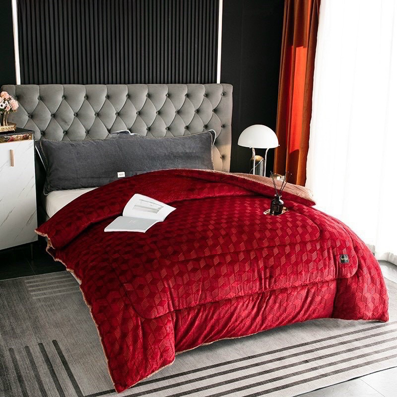 Chăn Nỉ Nhung Lông Thỏ YuKi Dày Siêu Ấm, Màu Sắc Sang Trọng, Cân Nặng 4kg Kích Thước 2mx2m3 Có Sẵn Tại Mia Bedding Store